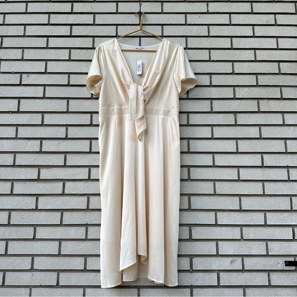 NWT Baltic Born Poppy Satin Midi Dress Cream Ivory - Picture 2 of 14